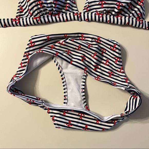 Bingo Surf Bikini Navy & Red Anchor Print - Medium/Large - Picture 2 of 4